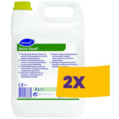 Oxivir Excel Tisztító- és fertőtlenítőszer nem invazív orvostechnikai eszközökhöz és nem porózus felületekhez 5L (Karton - 2 db)