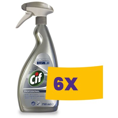 CIF Pro Formula Stainless Steel & Glass 750ml Rozsdamentes acél- és üvegtisztítószer (Karton - 6 db)