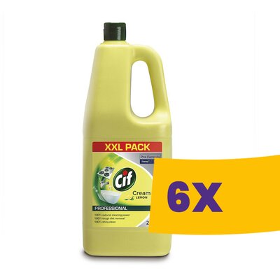 CIF Pro Formula Cream Lemon Karcmentesen tisztító folyékony súrolószer citrom illattal 2L (Karton - 6 db)