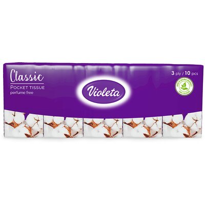 Violeta Classic Soft 3 rétegű papírzsebkendő 10x10db