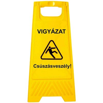 Csúszásveszély figyelmeztető tábla Magyar nyelvű