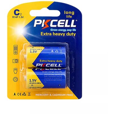 PKCELL Extra heavy duty tartós elem C R14P 2db-os