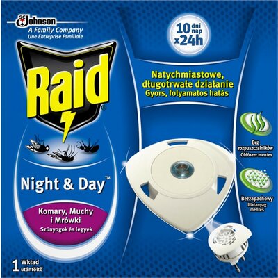 Raid Night & Day szúnyog- és légyirtó párologtató utántöltő