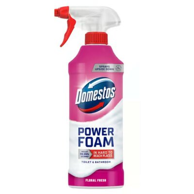 Domestos Power Foam WC és fürdőszoba tisztító hab Floral Fresh 435ml