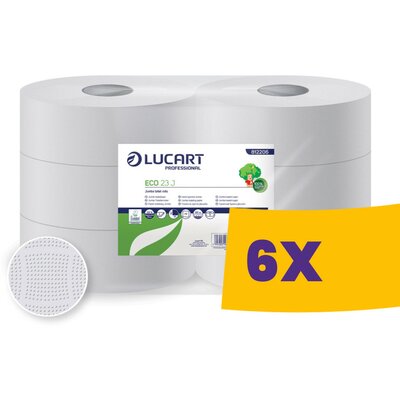 Lucart Eco 23J környezetbarát WC papír 23cm átm. - 2 rétegű, fehér, 165m (Karton - 6 tek)