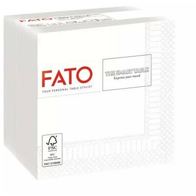 FATO Smart Table koktélszalvéta - 24x24cm, hófehér, 1/4 hajtott, 2 rétegű 100 lapos