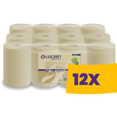 Lucart EcoNatural 14 CF környezetbarát ipari törlőpapír 14cm átm. - 2 rétegű, 59m (Karton - 12 tek)