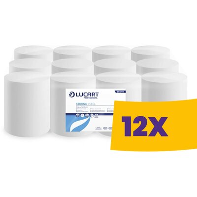 Lucart Strong 1.13 CL belsőmagos törlőpapír - 1 rétegű, hófehér, 110m (Karton - 12 tek)