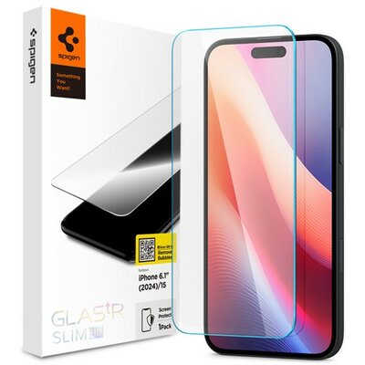 Spigen Glas.tR SLIM HD Apple iPhone 16/ iPhone 15 Tempered kijelzővédő fólia (1db) AGL06910