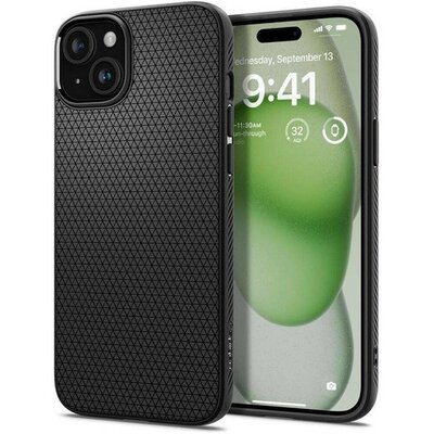 Spigen Liquid Air iPhone 16 Plus tok, Matte Black, fekete ACS08066