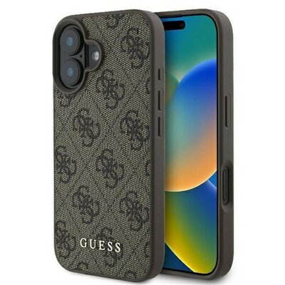 Guess 4G Classic Apple iPhone 16 Plus hátlap tok, barna GUHCP16MG4GFBR