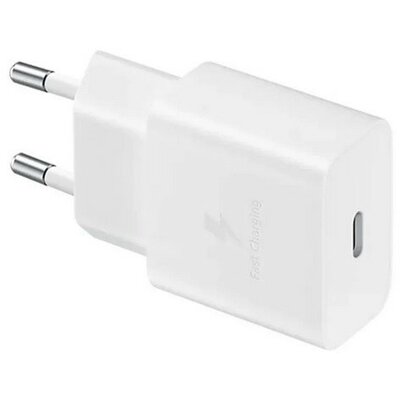 Hálózati töltő adapter, 15W, USB Type-C aljzat, PD, gyorstöltés, Samsung, fehér, gyári