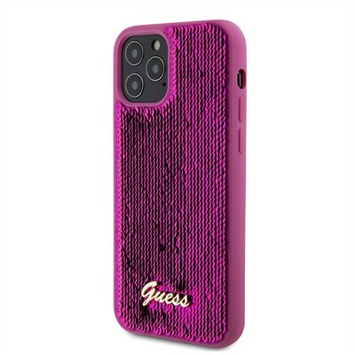 Guess Sequin Script Logo iPhone 12/12 Pro tok, magenta