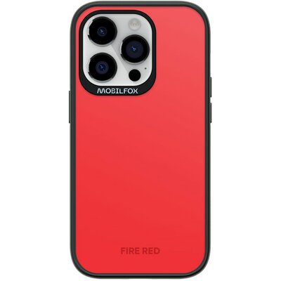 Apple iPhone 14 Pro, Műanyag hátlap védőtok + szilikon, közepesen ütésálló, Mobilfox Full Shock Fire Red, piros