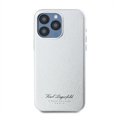 Karl Lagerfeld Grained PU Hotel RSG iPhone 15 Pro Max hátlap tok, szürke