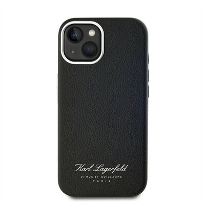 Karl Lagerfeld Grained PU Hotel RSG iPhone 15 hátlap tok, fekete