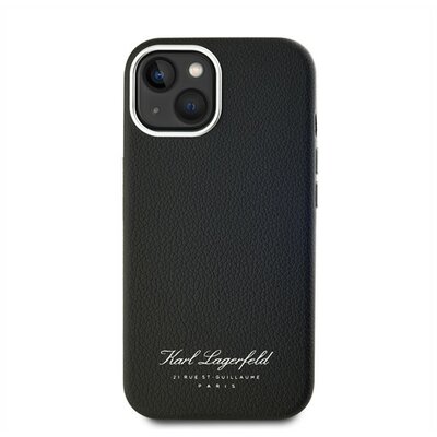 Karl Lagerfeld Grained PU Hotel RSG iPhone 14 hátlap tok, fekete