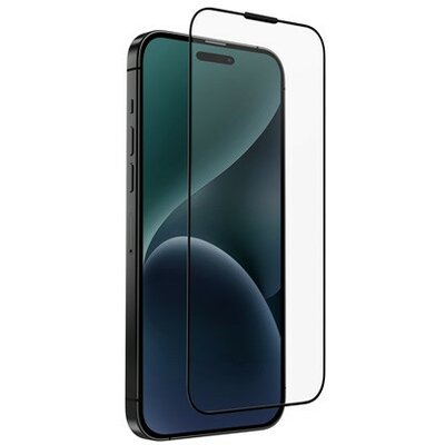 Apple iPhone 15 Pro, Kijelzővédő fólia, ütésálló fólia (az íves részre is!), Tempered Glass (edzett üveg), Uniq Optix Anti-Reflective, fekete