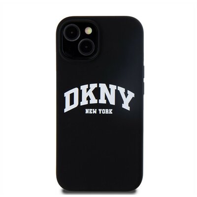 DKNY Liquid Silicone Arch Logo iPhone 13 Magsafe hátlap tok, fekete