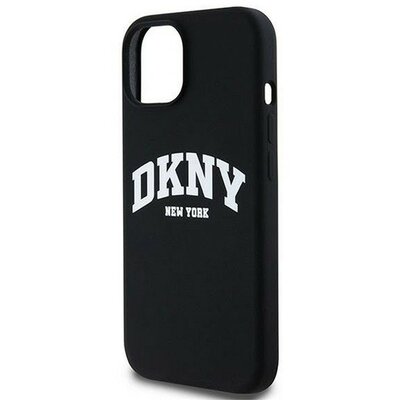 DKNY Liquid Silicone Arch Logo iPhone 12/12 Pro Magsafe hátlap tok, fekete