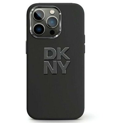 DKNY Liquid Silicone Metal Logo Apple iPhone 15 Pro Max hátlap tok, fekete