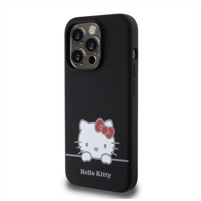 Hello Kitty Liquid Silicone Daydreaming Logo Apple Iphone 15 Pro hátlap tok, fekete