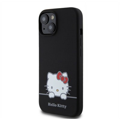 Hello Kitty Liquid Silicone Daydreaming Logo Apple Iphone 15 hátlap tok, fekete