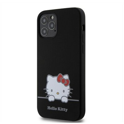 Hello Kitty Liquid Silicone Daydreaming Logo Apple Iphone 12/12 Pro hátlap tok, fekete