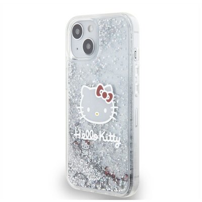 Hello Kitty Liquid Glitter Electroplating Head Logo Apple Iphone 13 hátlap tok, átlátszó