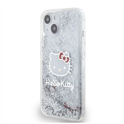 Hello Kitty Liquid Glitter Electroplating Head Logo Apple Iphone 12/12 Pro hátlap tok, átlátszó