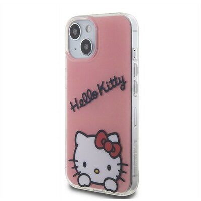 Hello Kitty IML Daydreaming Logo Apple Iphone 15 hátlap tok, rózsaszín