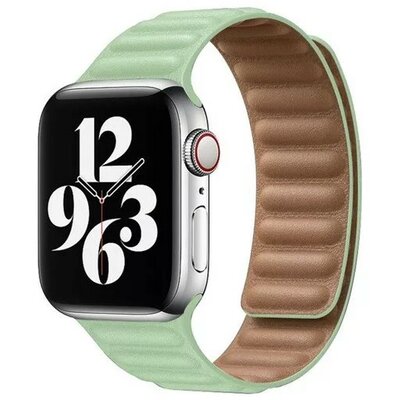 Apple Watch 1-6, SE, SE (2022) (42 / 44 mm) / Watch 7-9 (45 mm), szilikon pótszíj, mágneses zár, bőrhatású, 3D minta, Phoner, zöld