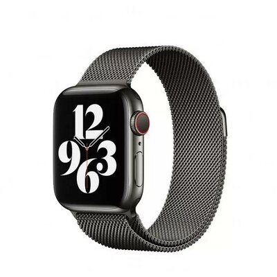 Apple Watch 4-6, SE, SE (2022) (38 / 40 mm), fém pótszíj, milánói stílus, grafit, gyári