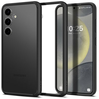 Samsung Galaxy S24 Plus SM-S926, Műanyag hátlap védőtok + szilikon keret, Spigen Ultra Hybrid, átlátszó/fekete