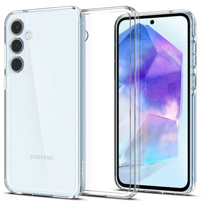 Samsung Galaxy A35 5G SM-A356B, Műanyag hátlap védőtok + szilikon keret, Spigen Ultra Hybrid, átlátszó