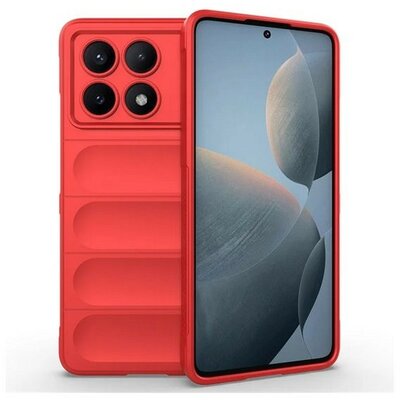 Xiaomi Redmi K70E / Poco X6 Pro 5G, Szilikon tok, közepesen ütésálló, 3D minta, piros