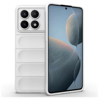 Xiaomi Redmi K70E / Poco X6 Pro 5G, Szilikon tok, közepesen ütésálló, 3D minta, fehér