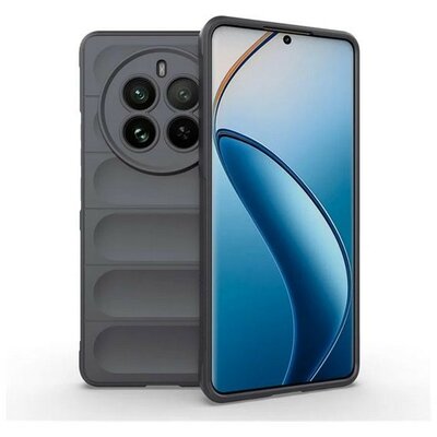 Realme 12 Pro / 12 Pro Plus, Szilikon tok, közepesen ütésálló, 3D minta, sötétszürke