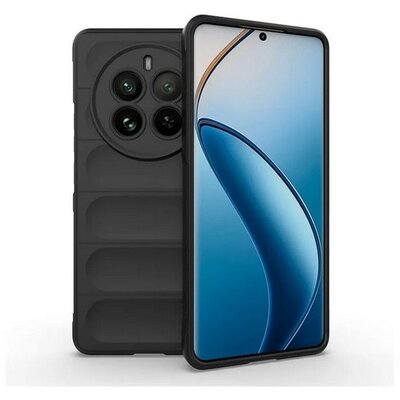 Realme 12 Pro / 12 Pro Plus, Szilikon tok, közepesen ütésálló, 3D minta, fekete