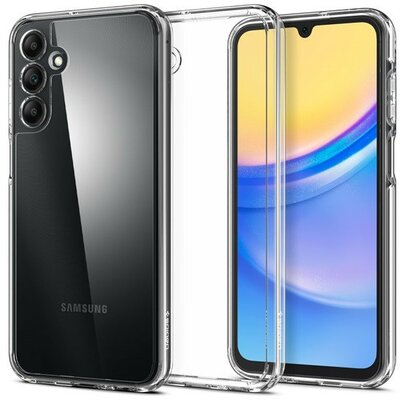 Samsung Galaxy A15 4G / A15 5G SM-A155F / A156B, Műanyag hátlap védőtok + szilikon keret, Spigen Ultra Hybrid, átlátszó