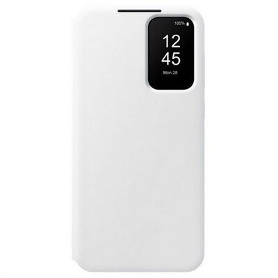 Samsung Galaxy A55 5G SM-A556B, Oldalra nyíló tok, hívás mutatóval, kártyatartóval, Smart View Wallet, fehér, gyári