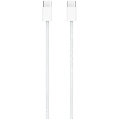 USB Type-C töltő- és adatkábel, USB Type-C, 100 cm, 60W, gyorstöltés, PD, cipőfűző minta, Apple, fehér, gyári