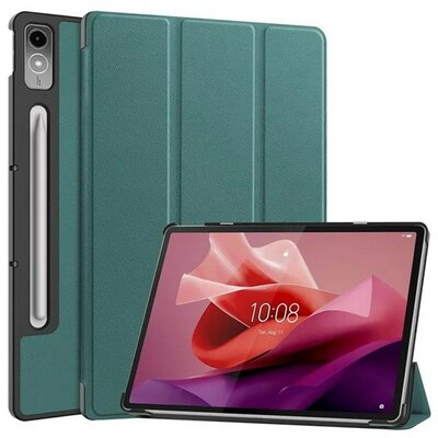 Lenovo Tab P12 (12.7) TB-370, mappa tok, Trifold, sötétzöld