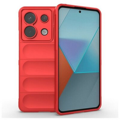 Xiaomi Redmi Note 13 Pro 5G / Poco X6 5G, Szilikon tok, közepesen ütésálló, 3D minta, piros