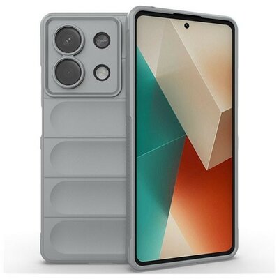 Xiaomi Redmi Note 13 5G, Szilikon tok, közepesen ütésálló, 3D minta, világosszürke