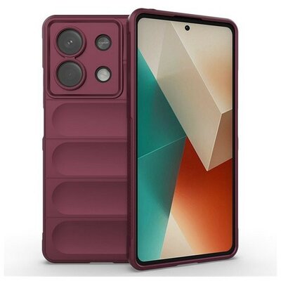 Xiaomi Redmi Note 13 5G, Szilikon tok, közepesen ütésálló, 3D minta, bordó