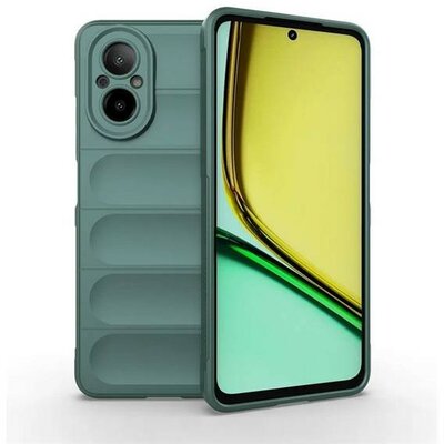 Realme C67 4G, Szilikon tok, közepesen ütésálló, 3D minta, sötétzöld