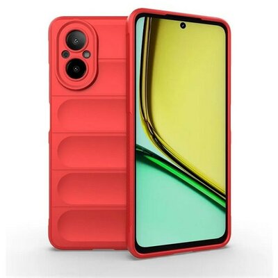 Realme C67 4G, Szilikon tok, közepesen ütésálló, 3D minta, piros