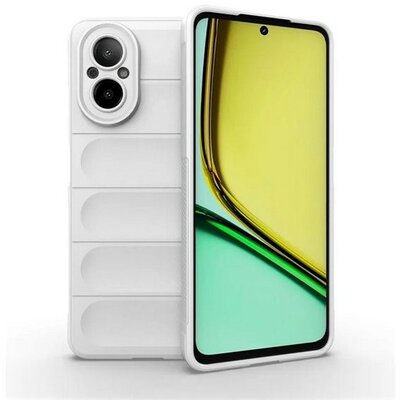 Realme C67 4G, Szilikon tok, közepesen ütésálló, 3D minta, fehér