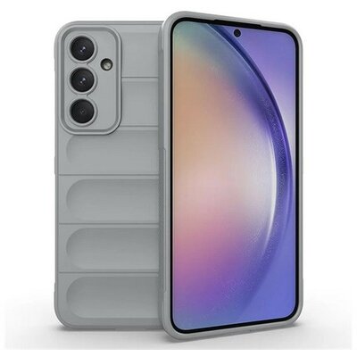 Samsung Galaxy A55 5G SM-A556B, Szilikon tok, közepesen ütésálló, 3D minta, világosszürke